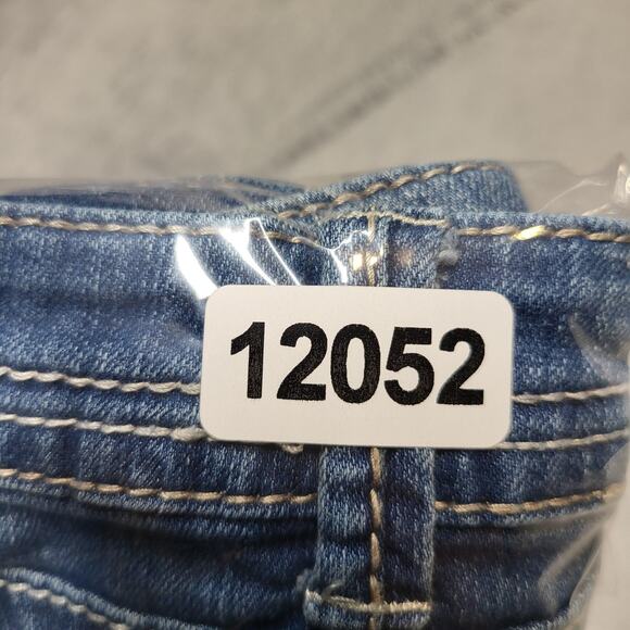 Mudd Jeans Juniors 17 Blue Bootcut Stretch Denim Light Wash Whiskered Mid Rise - Picture 11 of 11